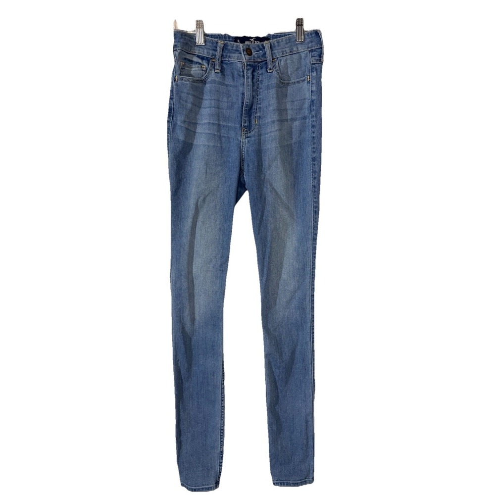 Hollister Jeans Size 1L W25 L32 Womens Super Skinny High Rise Medium Wash Blue